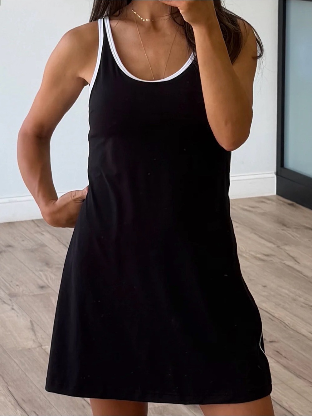 Shop Talulah Madi Nelson NWT Clubhouse Active Dress Black White Trim Buttersoft